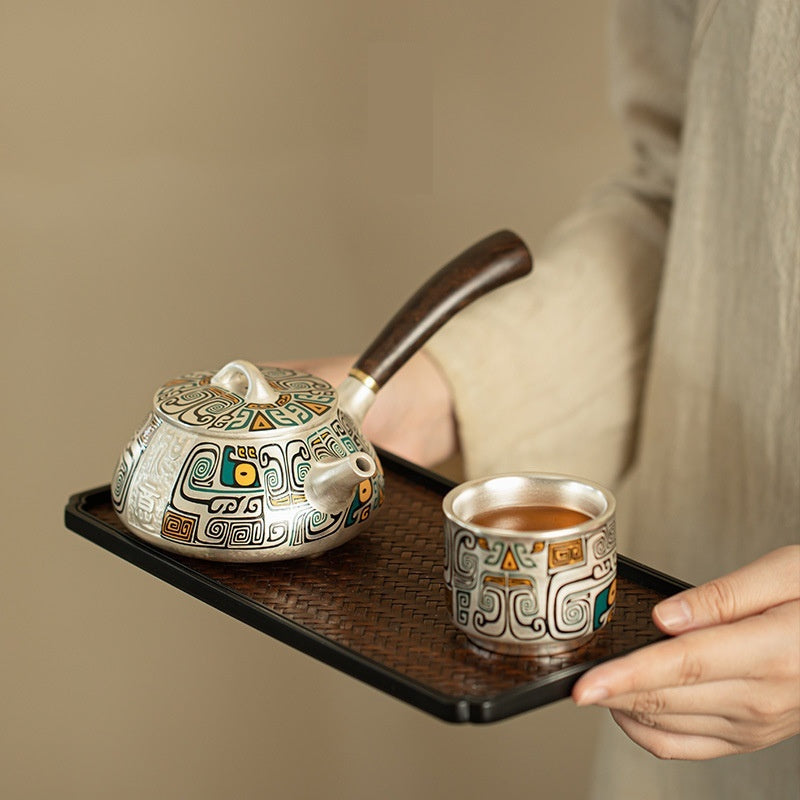 Silver Gilded Tea Set Package Gift Box