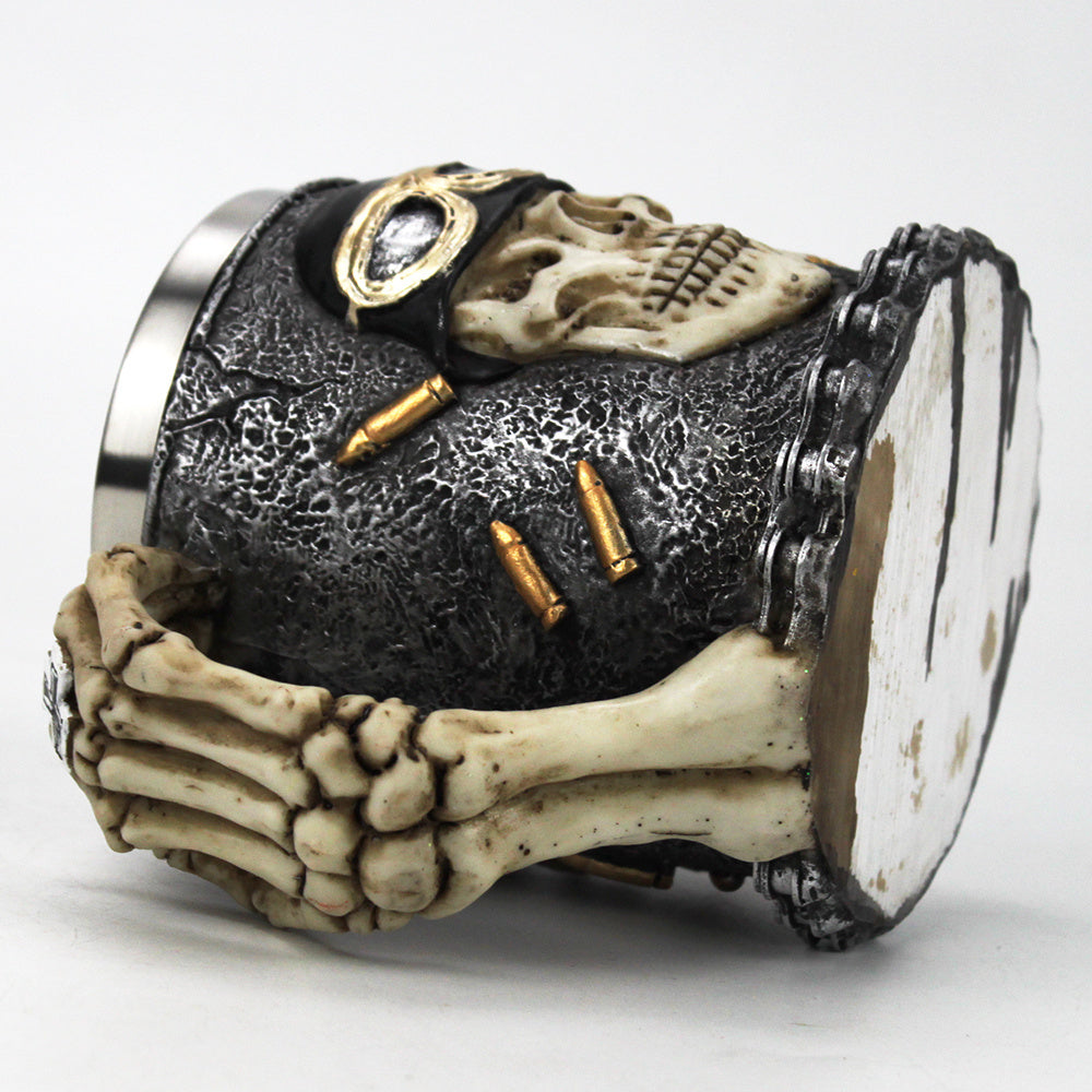 3D Skull Stainless Steel Cup Resin