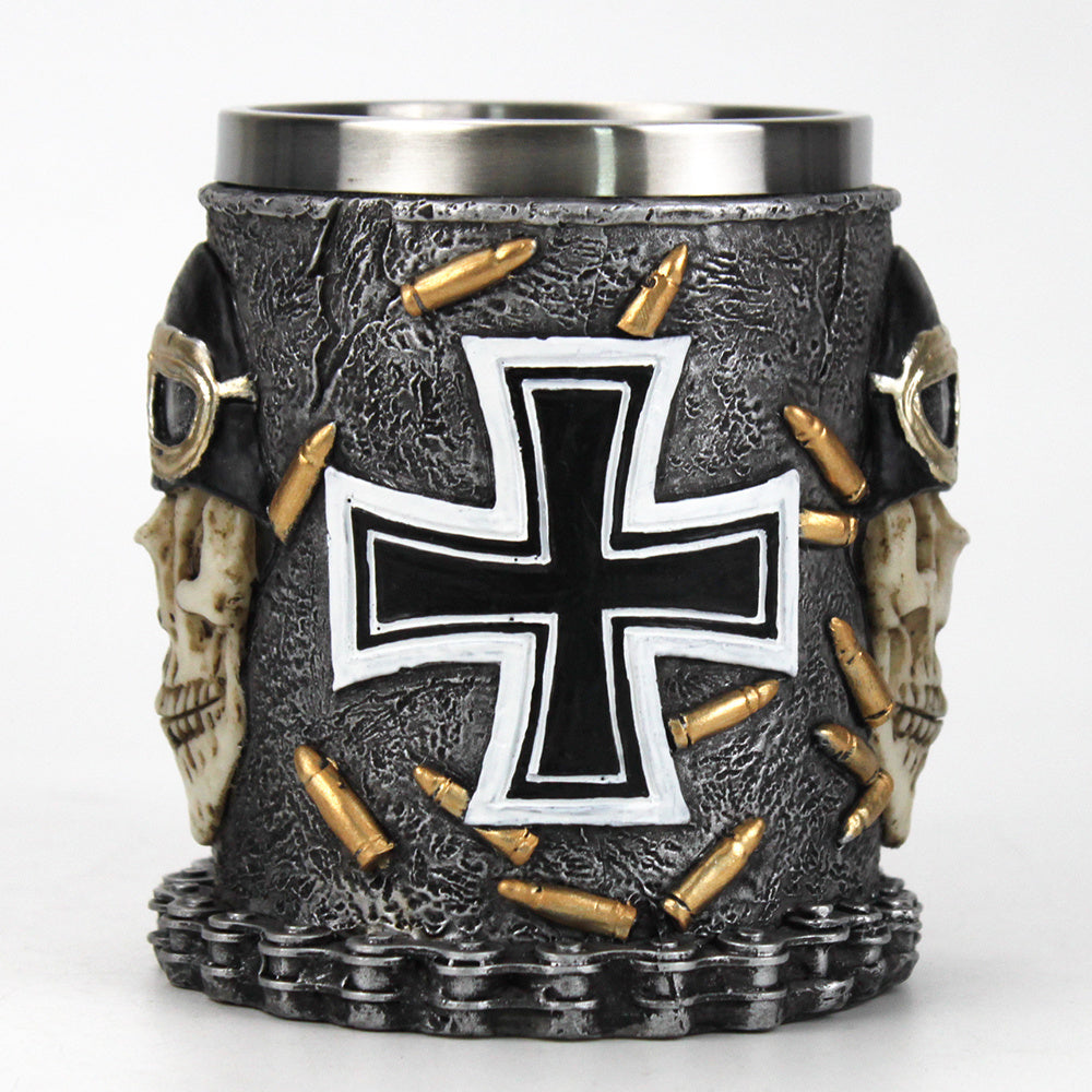 3D Skull Stainless Steel Cup Resin