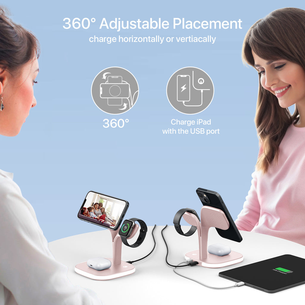 5-in-1 Magnetic Real Wireless Desktop Fast Charging Station For Multiple Devices