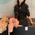 Versatile Fashion Mid-length Waist Trimming Versatile Shirt