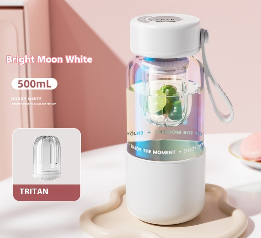 Magnetic Elastic Tea Water Separation Tea Cup Glass Cup With Lid