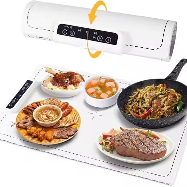 Electric Warming Tray, Food Heating Pad, Maximum Temperature Adjustable, Food Warmer, Portable Kitchen Utensil Pad