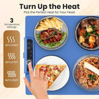 Electric Warming Tray, Food Heating Pad, Maximum Temperature Adjustable, Food Warmer, Portable Kitchen Utensil Pad
