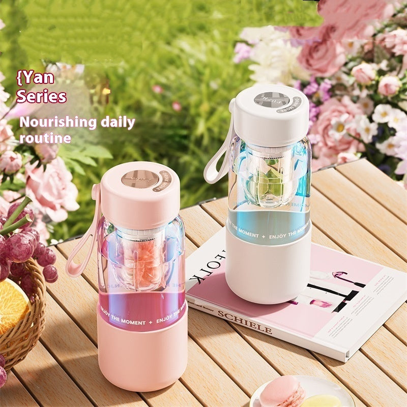 Magnetic Elastic Tea Water Separation Tea Cup Glass Cup With Lid